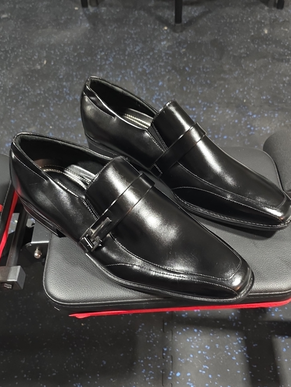 Stacy Adams Black Leather Slip Resistant Penny Loafers